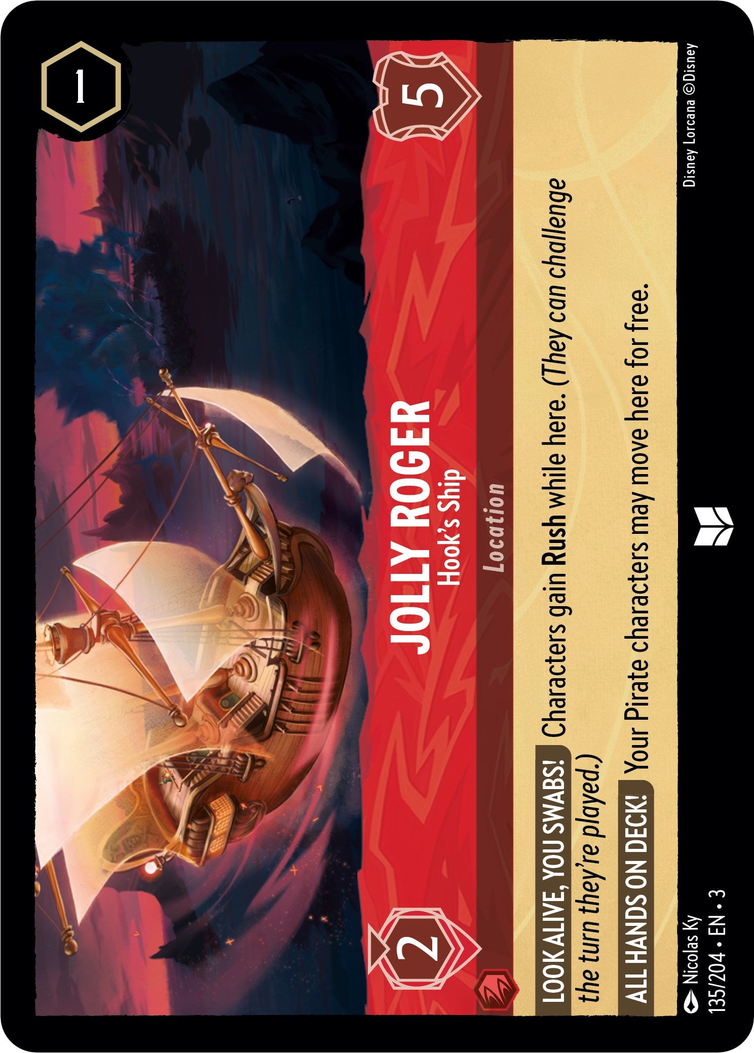 Jolly Roger - Hook's Ship (135/204) [Into the Inklands] - Trinity Hobby