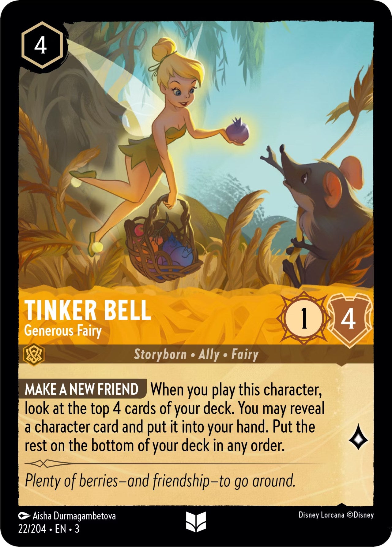 Tinker Bell - Generous Fairy (22/204) [Into the Inklands] - Trinity Hobby