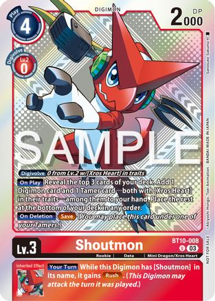Shoutmon [BT10-008] (Exceed Apocalypse Pre-Release Winner) [Exceed Apocalypse Pre-Release Cards] - Trinity Hobby