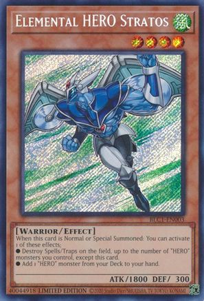 Elemental HERO Stratos [BLC1-EN003] Secret Rare - Trinity Hobby