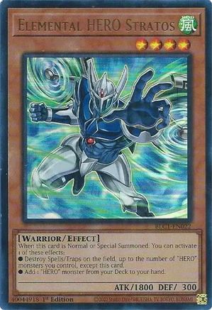 Elemental HERO Stratos (Alternate Art) [BLC1-EN022] Ultra Rare - Trinity Hobby