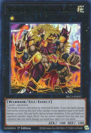 Number 54: Lion Heart [BLC1-EN037] Ultra Rare - Trinity Hobby