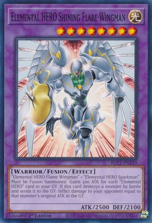 Elemental HERO Shining Flare Wingman [BLC1-EN139] Common - Trinity Hobby
