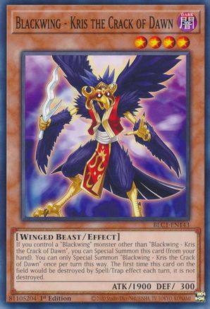 Blackwing - Kris the Crack of Dawn [BLC1-EN143] Common - Trinity Hobby