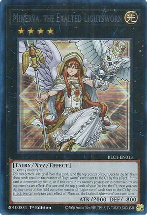 Minerva, the Exalted Lightsworn (Silver) [BLC1-EN013] Ultra Rare - Trinity Hobby