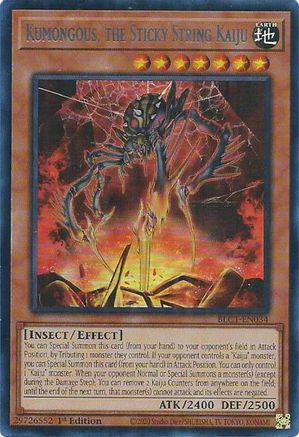 Kumongous, the Sticky String Kaiju (Silver) [BLC1-EN034] Ultra Rare - Trinity Hobby