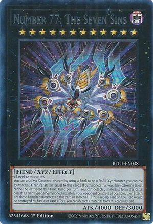Number 77: The Seven Sins (Silver) [BLC1-EN038] Ultra Rare - Trinity Hobby