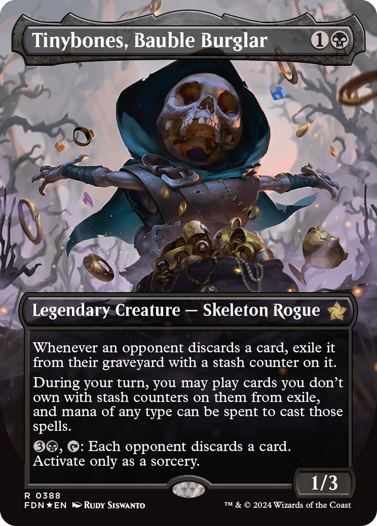 Tinybones, Bauble Burglar (Borderless) (Mana Foil) [Foundations] - Trinity Hobby