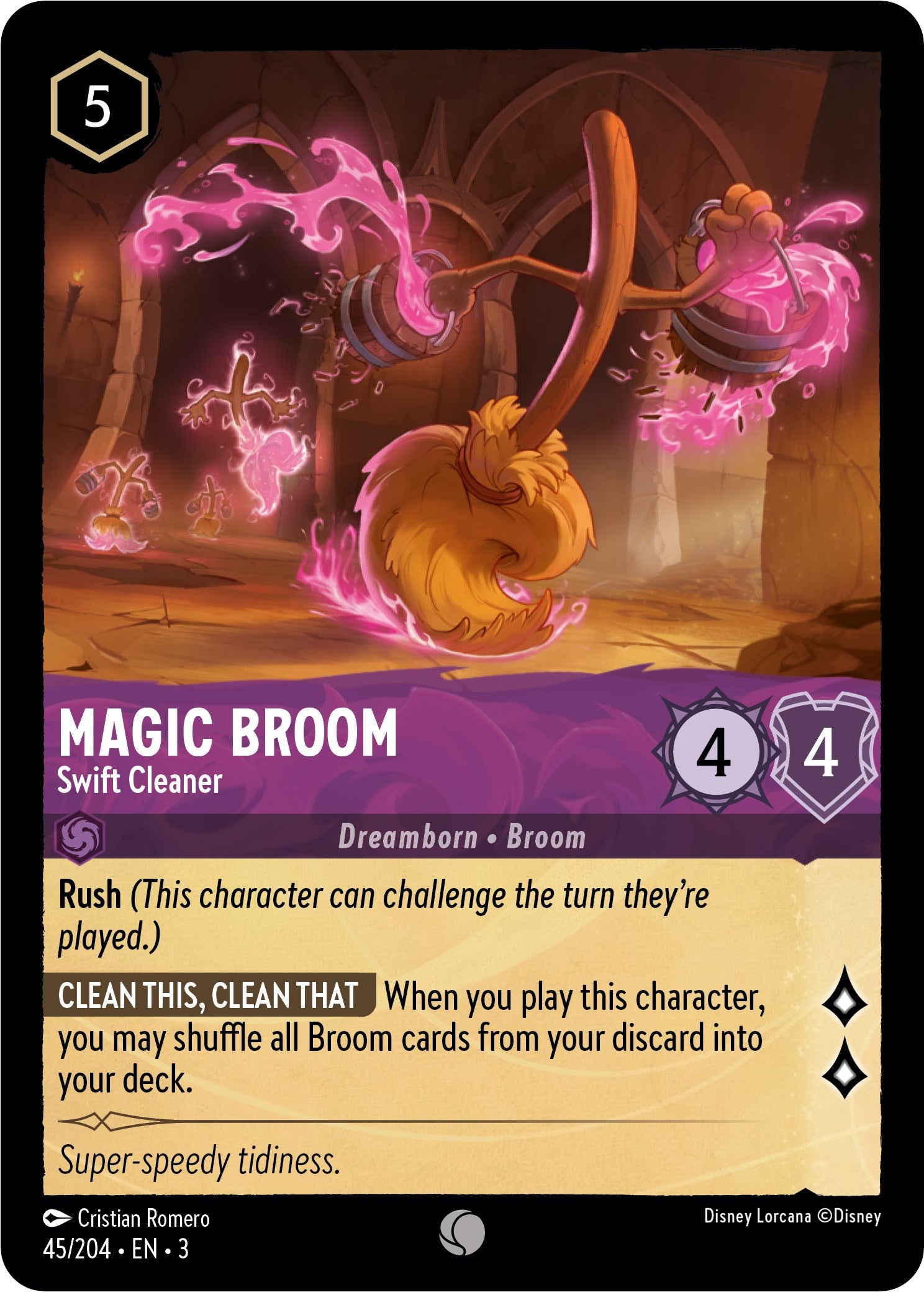 Magic Broom - Swift Cleaner (45//204) [Into the Inklands] - Trinity Hobby