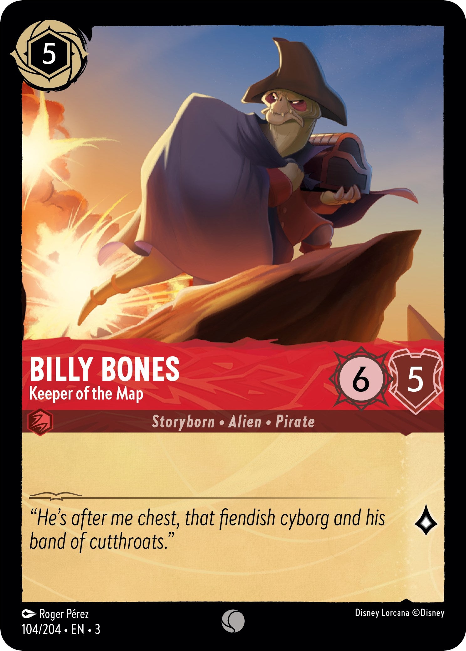 Billy Bones - Keeper of the Map (104/204) [Into the Inklands] - Trinity Hobby