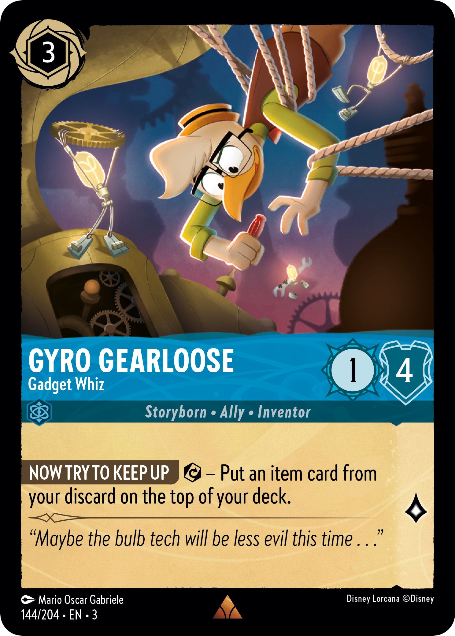 Gyro Gearloose - Gadget Whiz (144//204) [Into the Inklands] - Trinity Hobby