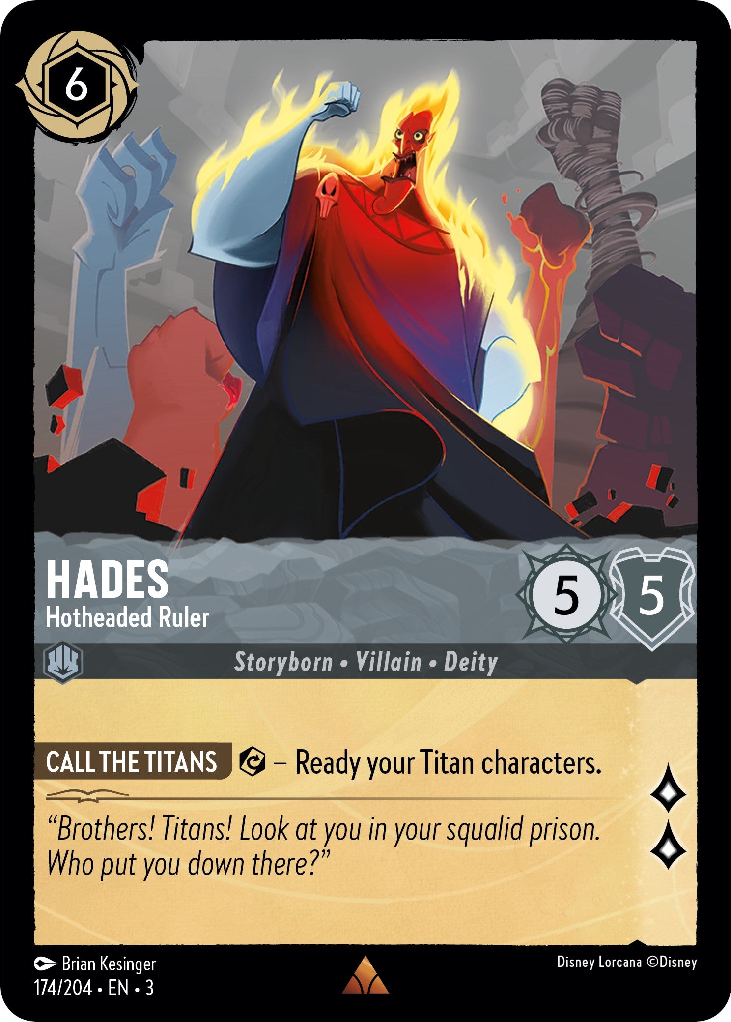 Hades - Hotheaded Ruler (174/204) [Into the Inklands] - Trinity Hobby