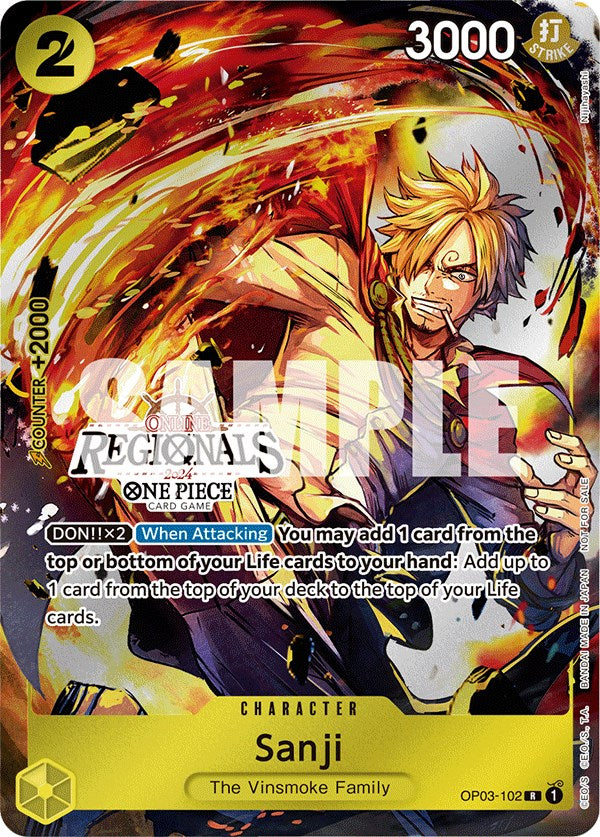 Sanji (Online Regional 2024) [Participant] (OP03-102) - [One Piece Promotion Cards] Foil - Trinity Hobby
