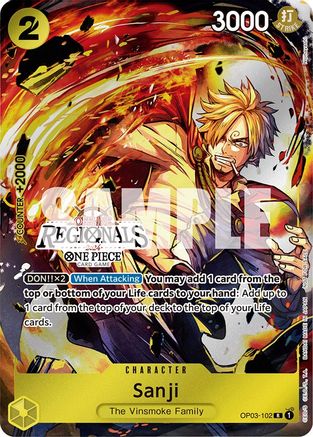 Sanji (Offline Regional 2024) [Participant] (OP03-102) - [One Piece Promotion Cards] Foil - Trinity Hobby