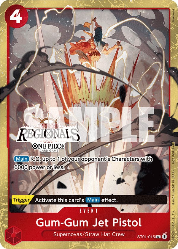 Gum-Gum Jet Pistol (Offline Regional 2024) [Participant] (ST01-015) - [One Piece Promotion Cards] Foil - Trinity Hobby