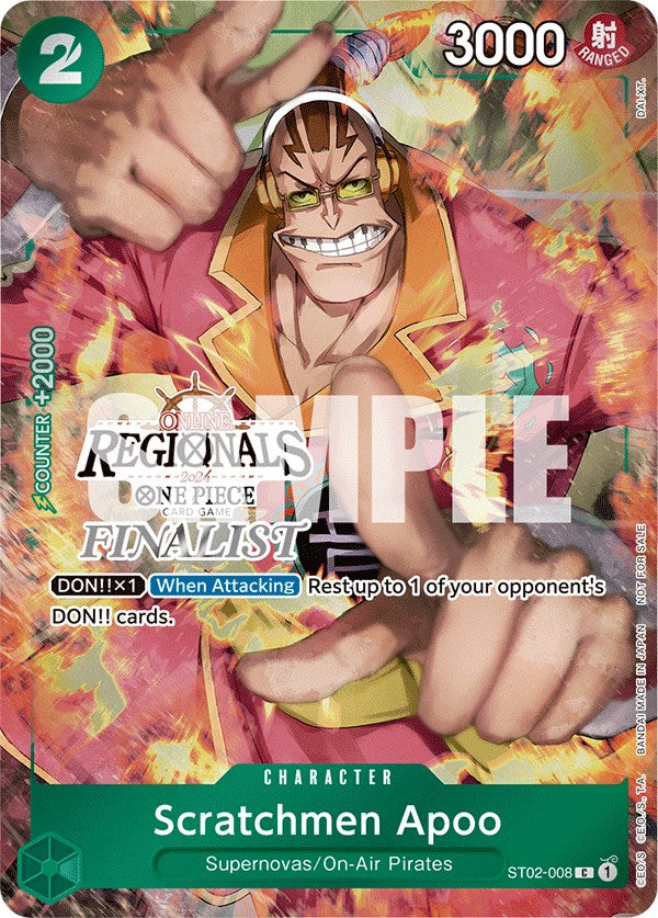 Scratchmen Apoo (Online Regional 2024) [Finalist] (ST02-008) - [One Piece Promotion Cards] Foil - Trinity Hobby