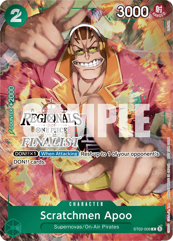 Scratchmen Apoo (Offline Regional 2024) [Finalist] (ST02-008) - [One Piece Promotion Cards] Foil - Trinity Hobby