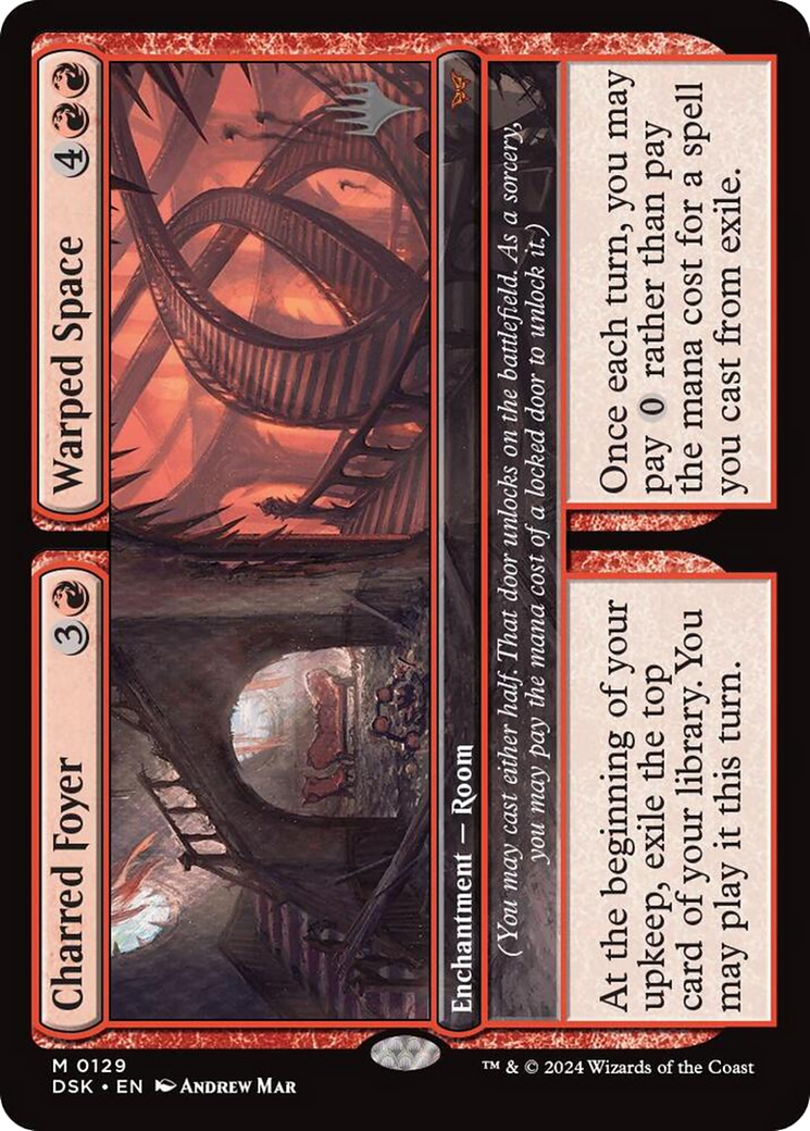 Charred Foyer // Warped Space (Promo Pack) [Duskmourn: House of Horror Promos] - Trinity Hobby