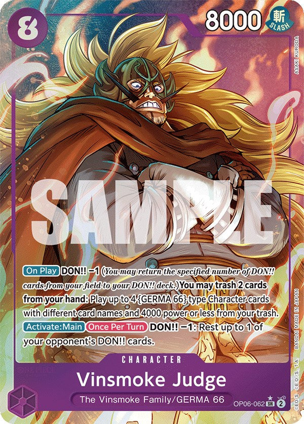 Vinsmoke Judge (Alternate Art) (OP06-062) - [Wings of the Captain] Foil - Trinity Hobby