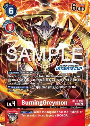 BurningGreymon [BT12-013] (Ultimate Cup 2024) [Across Time Promos] - Trinity Hobby