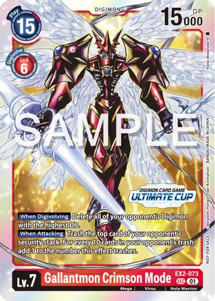 Gallantmon Crimson Mode [EX2-073] (Ultimate Cup 2024) [Digital Hazard Promos] - Trinity Hobby