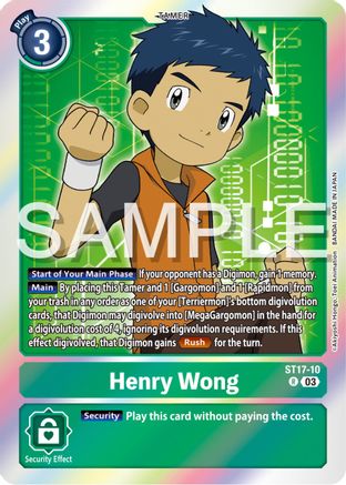 Henry Wong [ST17-10] [Starter Deck: Double Typhoon Advanced Deck Set] - Trinity Hobby