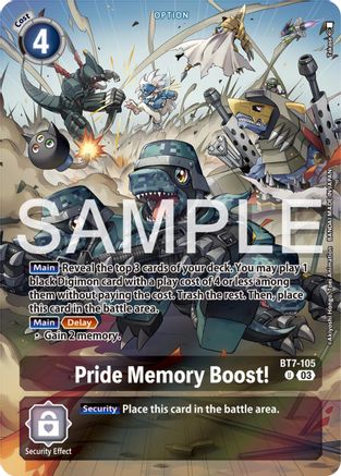 Pride Memory Boost! [BT7-105] (Reprint) [Starter Deck: Double Typhoon Advanced Deck Set] - Trinity Hobby