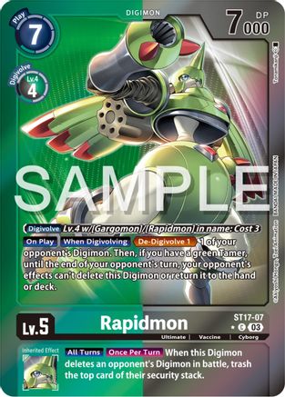 Rapidmon [ST17-07] (Secret Pack) [Starter Deck: Double Typhoon Advanced Deck Set Promos] - Trinity Hobby