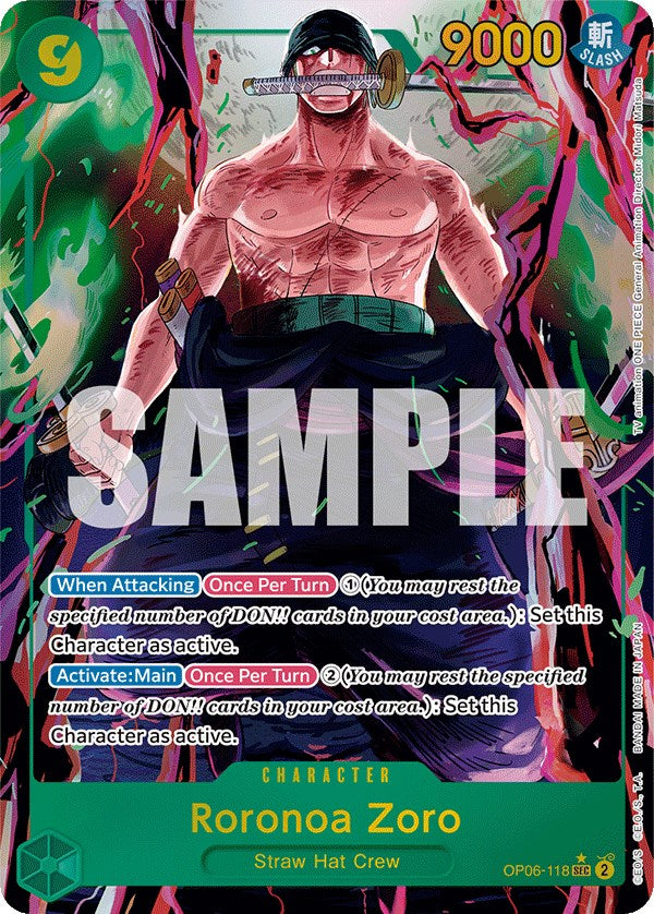 Roronoa Zoro (Alternate Art) (OP06-118) - [Wings of the Captain] Foil - Trinity Hobby