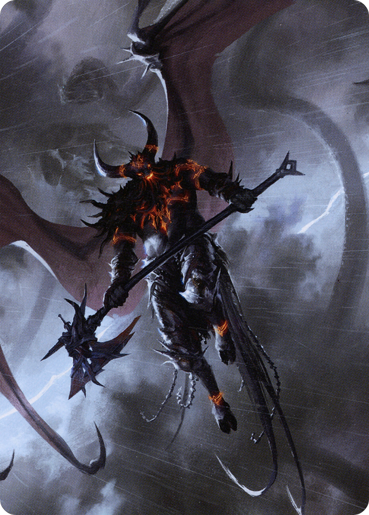 Burning-Rune Demon Art Card  (ASKHM-020) - [Art Series: Kaldheim] (Borderless) - Trinity Hobby