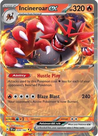 Incineroar ex (034/162) [Scarlet & Violet: Temporal Forces] - Trinity Hobby