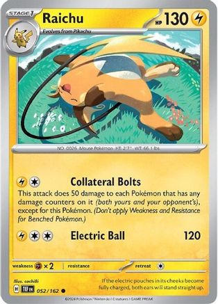 Raichu (052/162) [Scarlet & Violet: Temporal Forces] - Trinity Hobby
