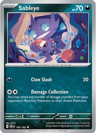 Sableye (107/162) [Scarlet & Violet: Temporal Forces] - Trinity Hobby