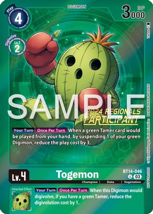Togemon [BT14-046] (2024 Regionals Participant) [Blast Ace Promos] - Trinity Hobby