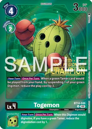 Togemon [BT14-046] (2024 Regionals Champion) [Blast Ace Promos] - Trinity Hobby