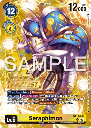 Seraphimon [BT14-041] (2024 Regionals Finalist) [Blast Ace Promos] - Trinity Hobby