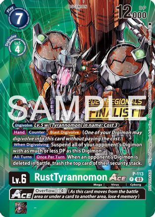 RustTyrannomon Ace [P-113] (2024 Regionals Finalist) [Promotional Cards] - Trinity Hobby