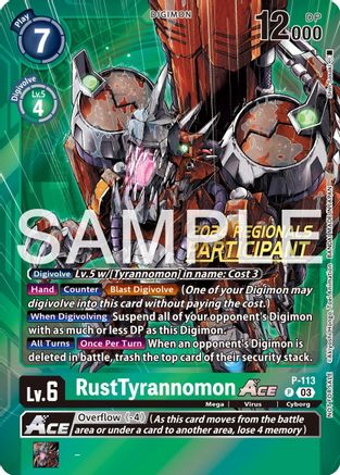 RustTyrannomon Ace [P-113] (2024 Regionals Participant) [Promotional Cards] - Trinity Hobby