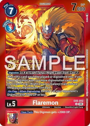 Flaremon [EX5-012] (2024 Regionals Participant) [Animal Colosseum Promos] - Trinity Hobby