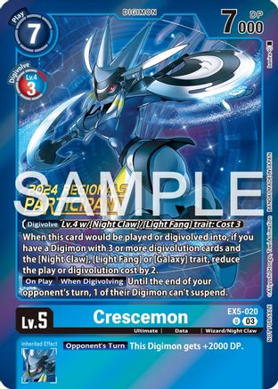 Crescemon [EX5-020] (2024 Regionals Participant) [Animal Colosseum Promos] - Trinity Hobby