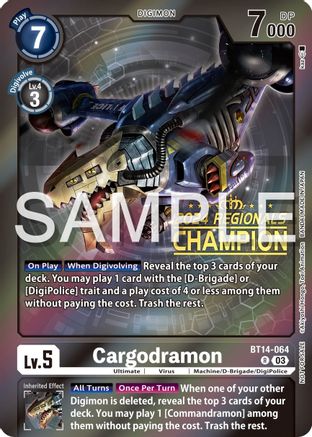 Cargodramon [BT14-064] (2024 Regionals Champion) [Blast Ace Promos] - Trinity Hobby