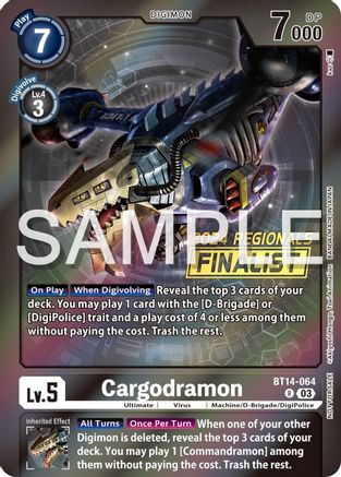 Cargodramon [BT14-064] (2024 Regionals Finalist) [Blast Ace Promos] - Trinity Hobby