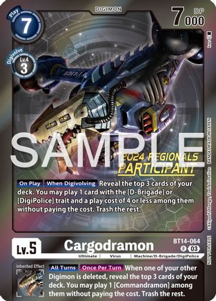 Cargodramon [BT14-064] (2024 Regionals Participant) [Blast Ace Promos] - Trinity Hobby