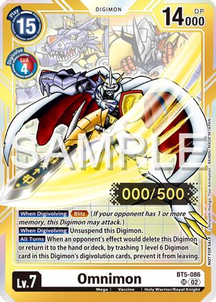 Omnimon [BT5-086] (Serial Numbered) [Battle of Omni Promos] - Trinity Hobby
