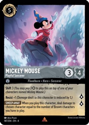 Mickey Mouse - Playful Sorcerer (187/204) (187/204) [Ursula's Return] - Trinity Hobby