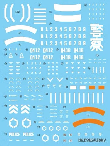 GREWORK [HG] GQuuuuuuX POLICE ZAKU DECAL - Trinity Hobby
