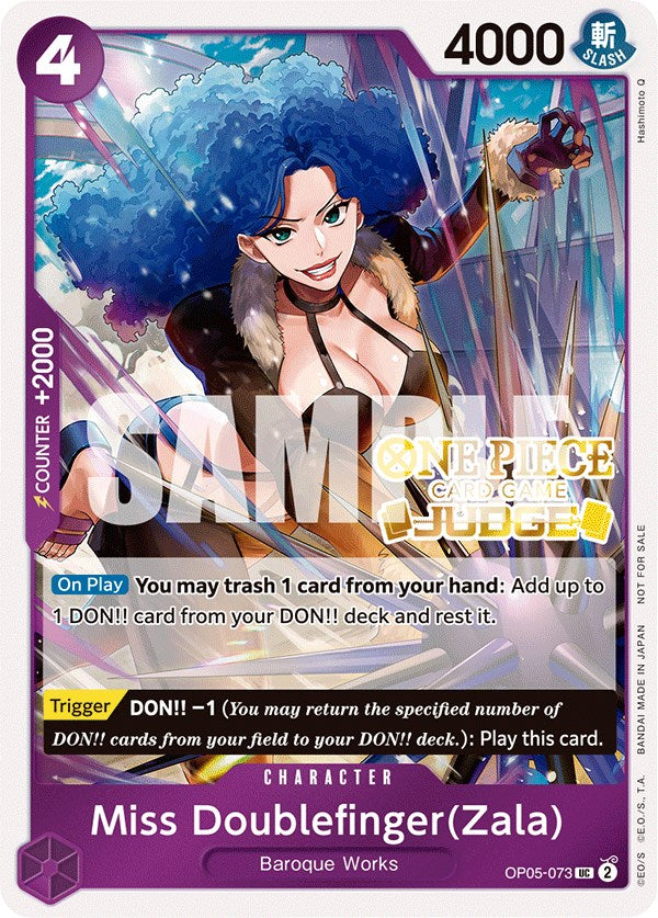 Miss Doublefinger(Zala) (Judge Pack Vol. 3) (OP05-073) - [One Piece Promotion Cards] Foil - Trinity Hobby