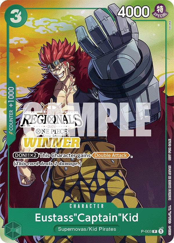 Eustass"Captain"Kid (Online Regional 2024 Vol. 2) [Winner] (P-003) - [One Piece Promotion Cards] - Trinity Hobby