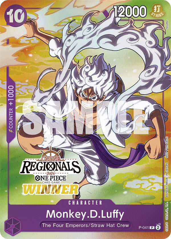 Monkey.D.Luffy (041) (Online Regional 2024 Vol. 2) [Winner] (P-041) - [One Piece Promotion Cards]