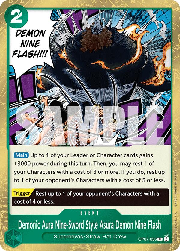 Demonic Aura Nine-Sword Style Asura Demon Nine Flash (OP07-036) - [500 Years in the Future] Foil - Trinity Hobby
